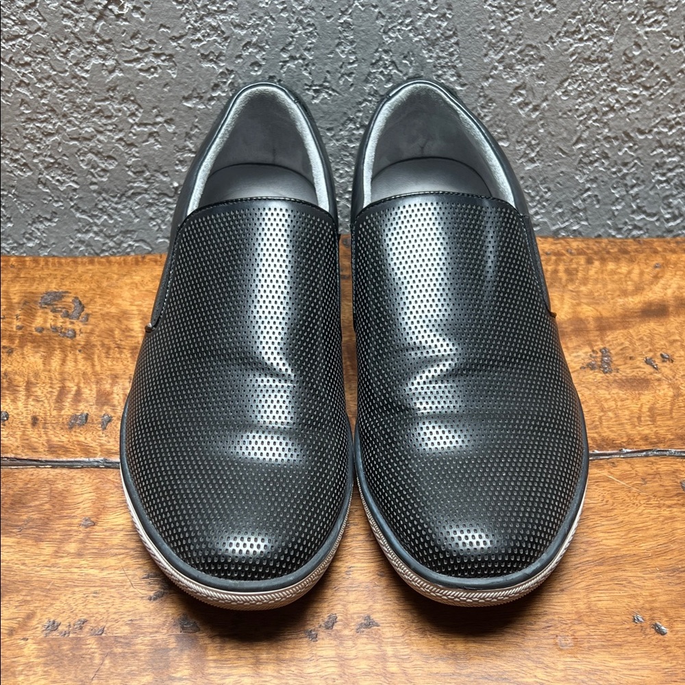 Kenneth Cole Black Perforated Loafers